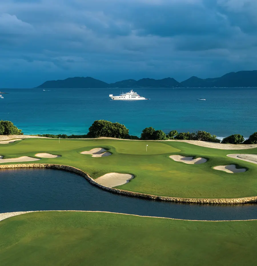 Golf course by the sea at Aurora Anguilla.
