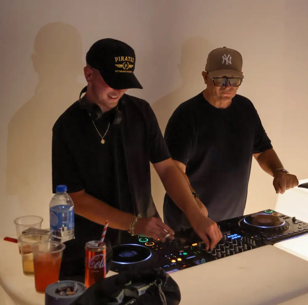 DJ mixing during a private party.