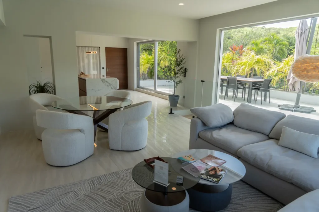 Villa 1, 2 rooms with private pool, interior or terrace view.