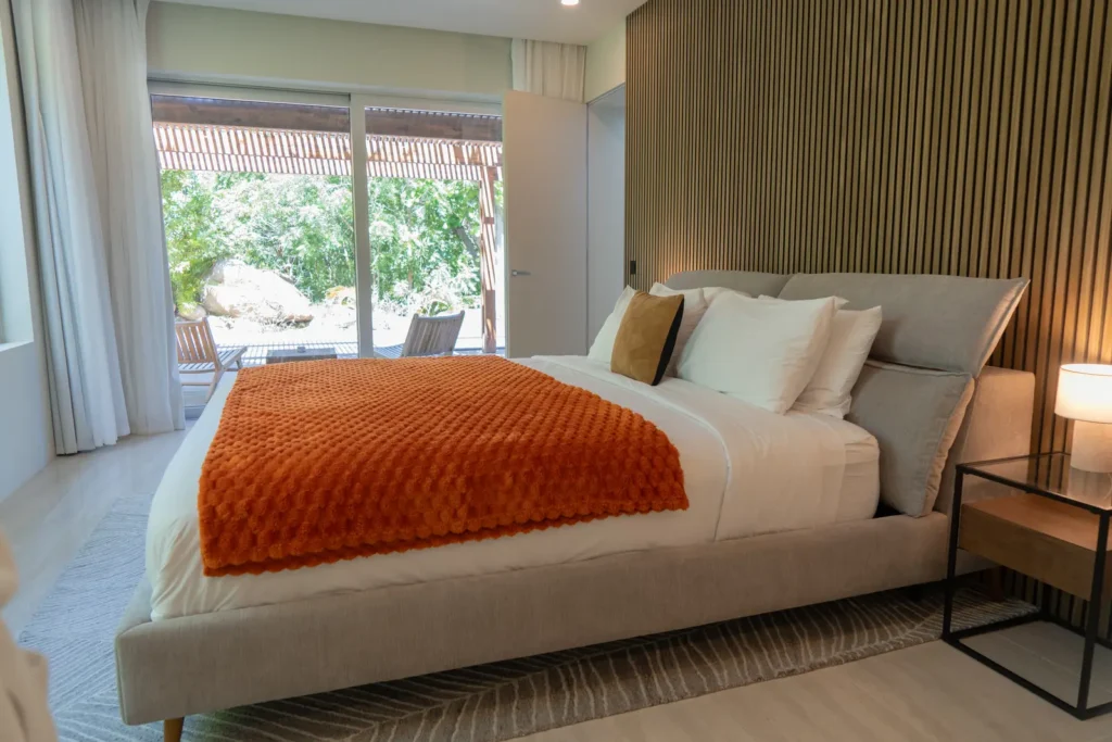 Villa 1, 2 rooms with private pool, interior or terrace view.