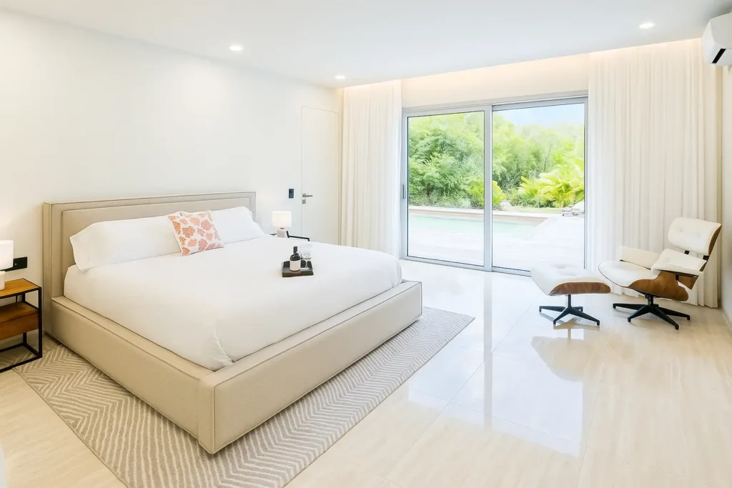 Villa 2, 2 rooms with private pool, interior or terrace view.
