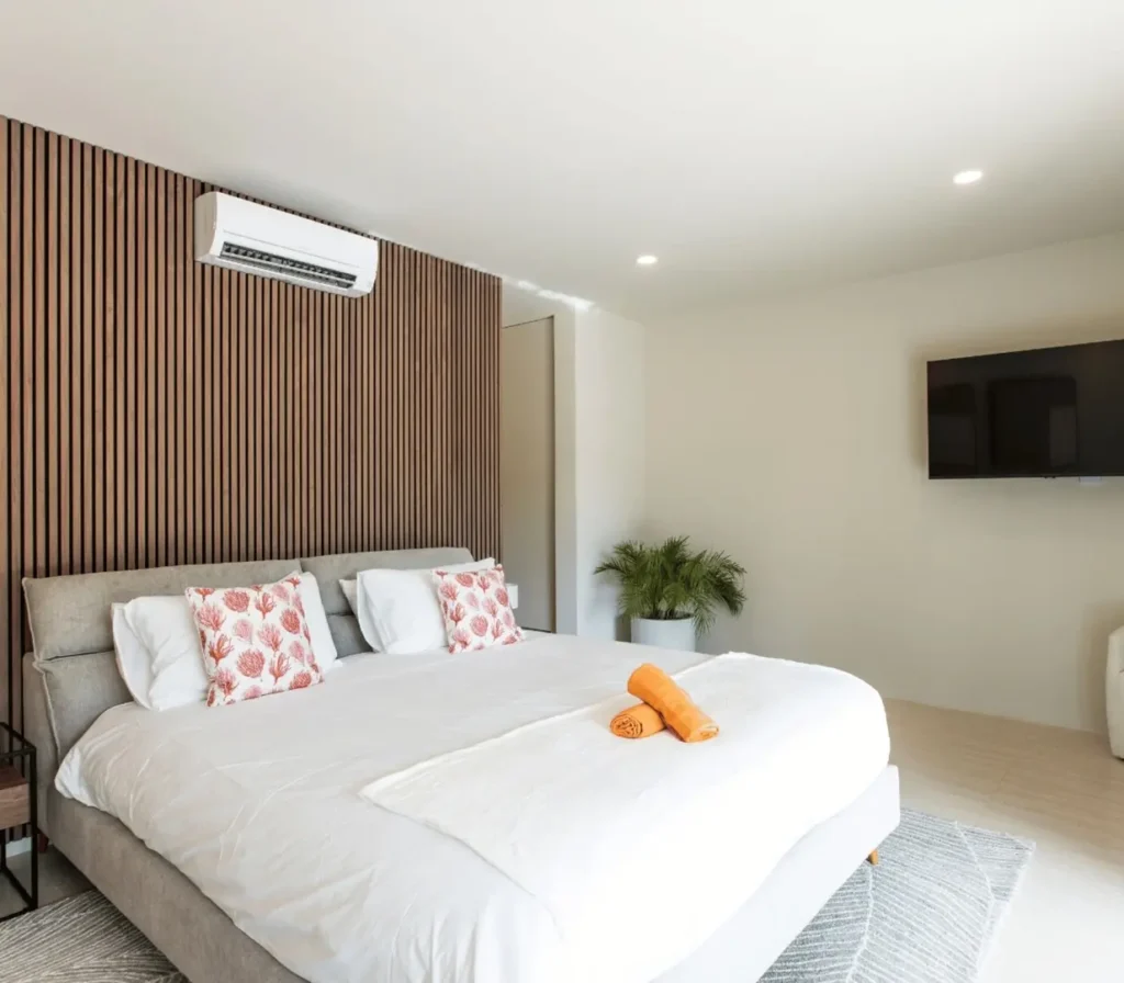 Villa 2, 2 rooms with private pool, interior or terrace view.