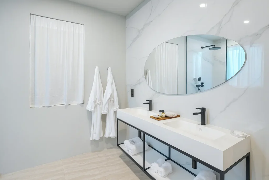 Villa 2, 2 rooms with private pool, interior or terrace view.
